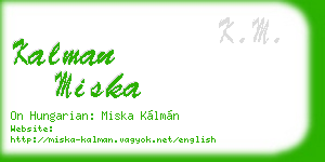 kalman miska business card